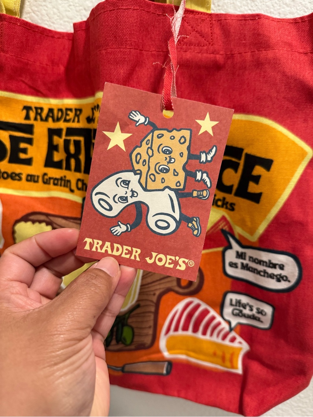 Trader Joe's Cheese Experience Red Tote Bag - Picture 3 of 3